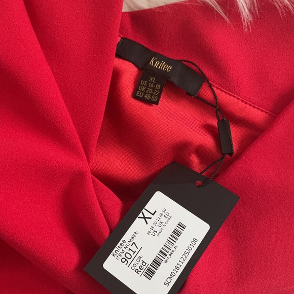 Red off the shoulder dress - Picture 4 of 6